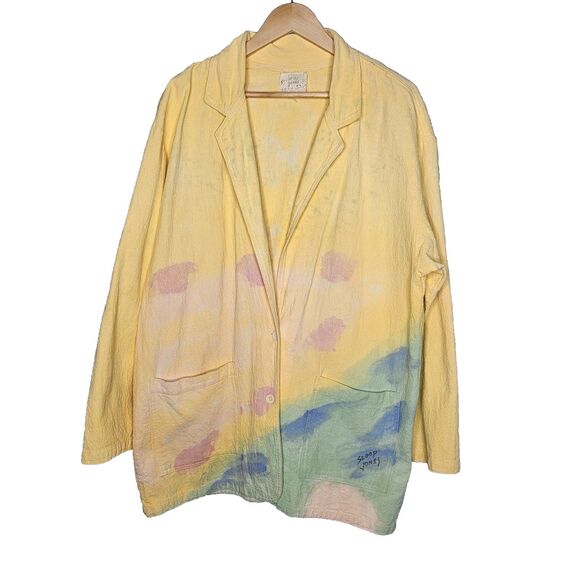 SLOOP JONES Hand Dyed Jacket Pockets 2 Button Large Pastel OOK Virgin Islands - Picture 1 of 8